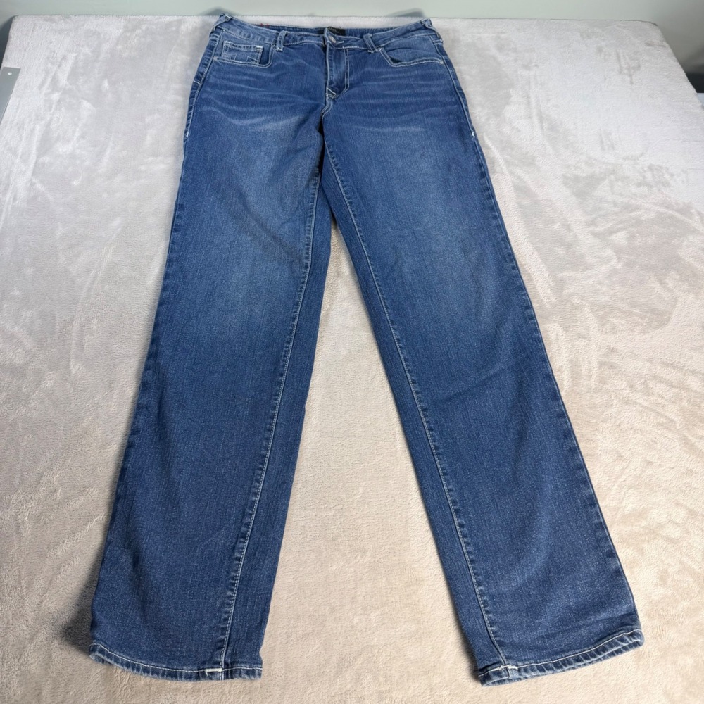 True Religion Sarah High Rise Straight Jeans Womens 32 Blue Cotton Blend Denim